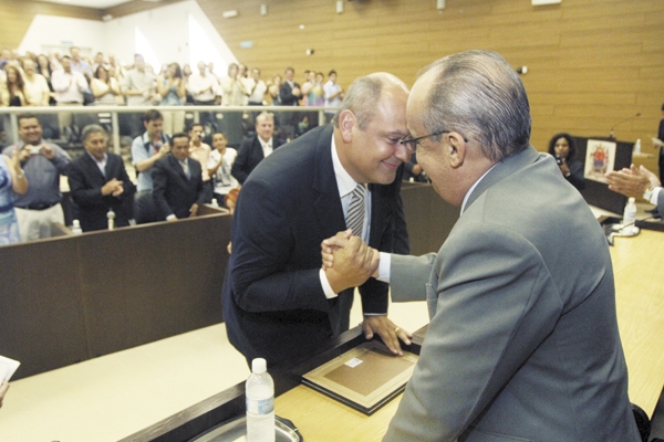 Alexandre Ferreira (PSDB) e Sidnei Rocha em imagem de arquivo