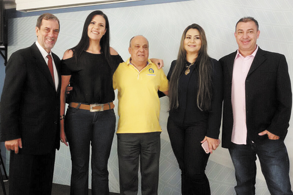 O candidato a prefeito de Franca Sidnei Rocha (PSDB), com os jornalistas do GCN, na sabatina dessa terça-feira