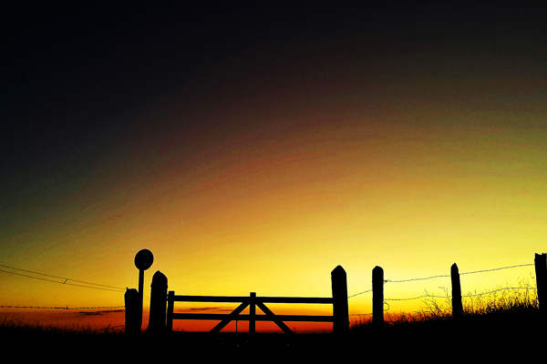 Entardecer na zona rural de Franca.