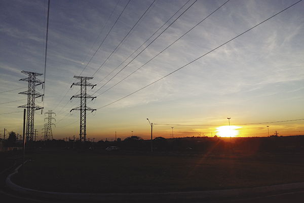Entardecer na região.