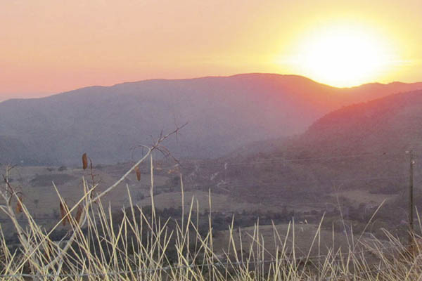 Pôr do sol em Peixoto, em Minas Gerais. 