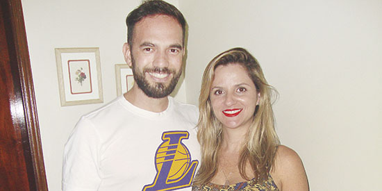 Felizes em SP: Duda Mendes e sua mulher Aline Izo (de Rib. Preto).