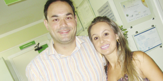Felicidade: casal Rodrigo Faggioni-Marina.