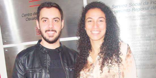 No Teatro do Sesi (2): José Roberto Bettarello e amiga Cecília Oliveira