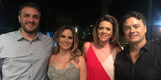 Michel Salloum Filho e Renata, do Imperador Palace, com o promotor Murilo Jorge e Cristiana