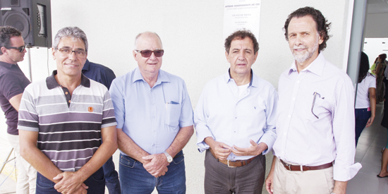 Tony Graciano, José Cândido Chimionato, Gilson de Souza e Agenor Gado no CER/Apae (Foto: Dirceu Garcia)