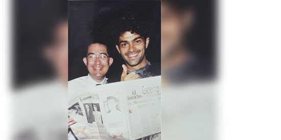 Memória/Arquivo: década de 90,em Franca: eu e o famoso Eduardo (Du) Moscovis