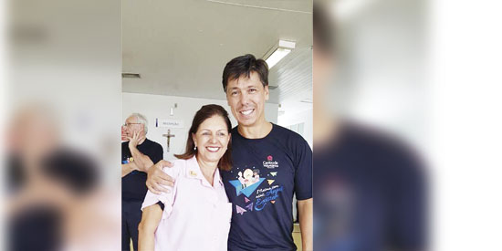 Vera Comanetti e Helinho Rubens, no Hospital do Câncer