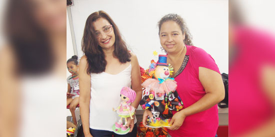 Artesãs talentosíssimas: Mirna Pereira e Wanda Teixeira
