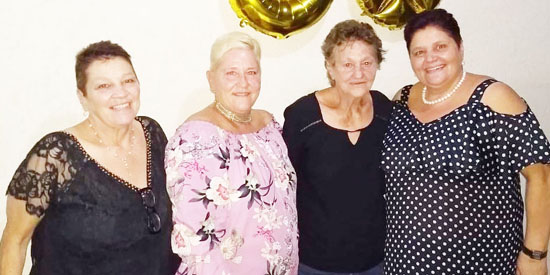 Mafalda Beretta (80 anos) com as sobrinhas Marcia, Paula e Marina
