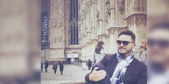 O estilista Luis Filipe Nascimento, em tour pela Itália