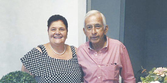 Marina Beretta, na comemoração dos 70 anos do marido Hélio Marcos Batista
