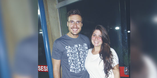 Pedro Benine e Ellen Bordini no Teatro do Sesi