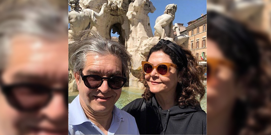 A juíza Julieta Passeri e o marido André Martins, em Roma (Itália)