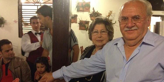 Ari Martins e Lourdes Domenes festejaram 55 anos de casados na Nonno Grill