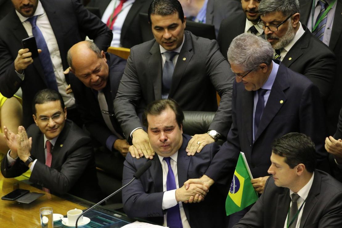 Previdência. O presidente da Câmara, Rodrigo Maia, no primeiro turno
