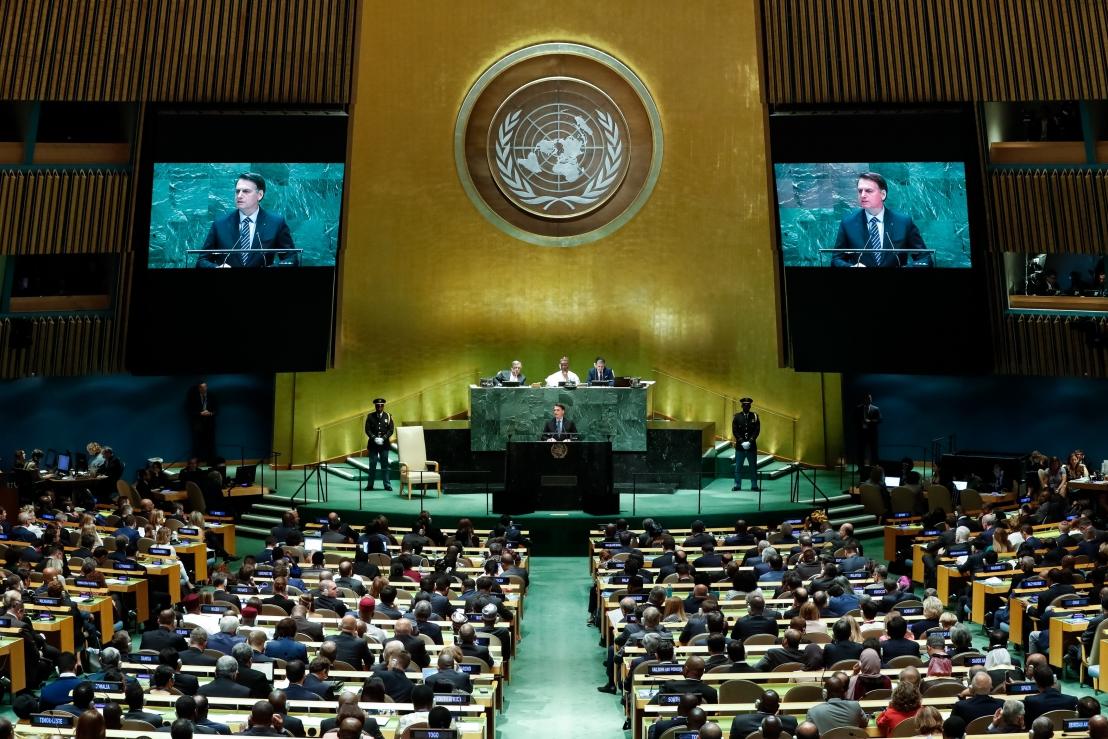 (Nova York - EUA, 24/09/2018) Presidente da República, Jair Bolsonaro, discursa durante a abertura do Debate Geral da 74ª Sessão da Assembleia Geral das Nações Unidas (AGNU)