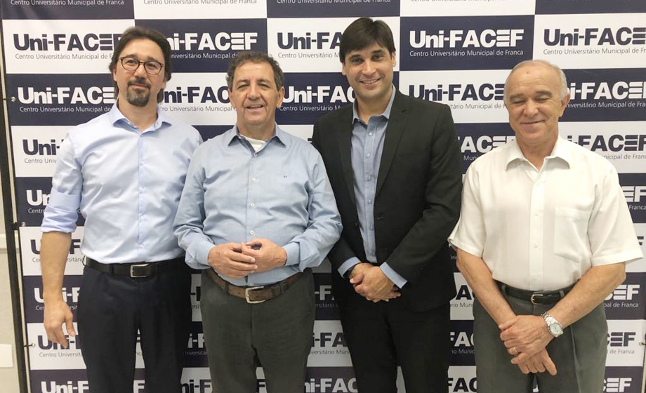 Frederico Alonso, José Alfredo Guerra, Gilson de Souza e Alfredo Machado em coletiva no UniFacef, esta semana