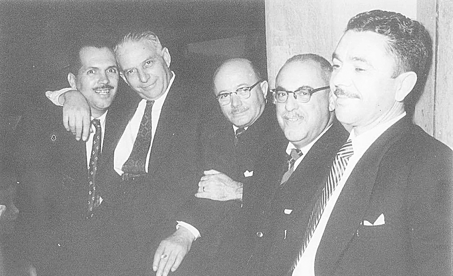 Da esquerda para a direita: Delcides Flauzino, Paulino Pucci, Noêmio, Infante Vieira e Ivon Barbosa