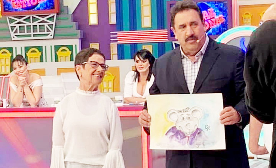  A artista Goret Chagas foi recebida pelo apresentador Carlos Massa, no Programa do Ratinho (SBT)