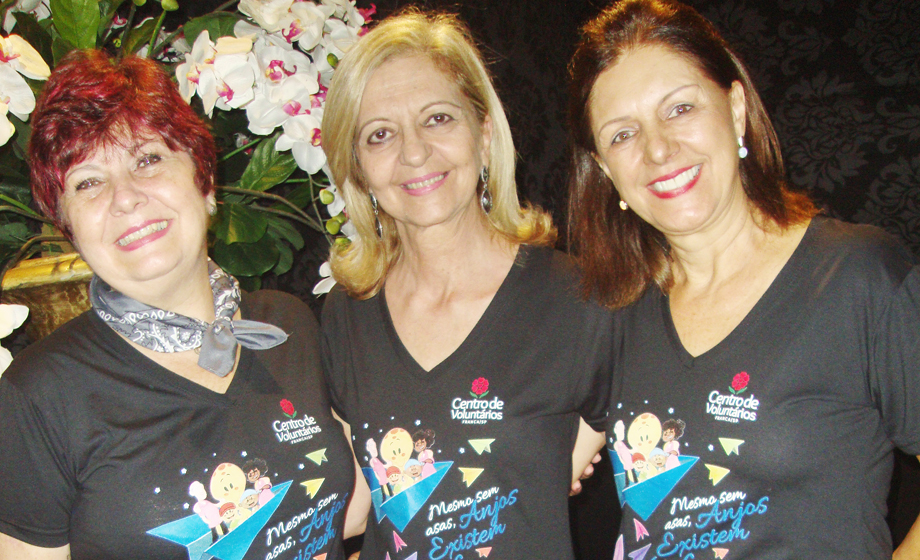 Jussara Figueiredo, Dalila Barini (pres. do C.V.S.F./Hospital do Câncer) e Vera Colmanetti no Café Colonial