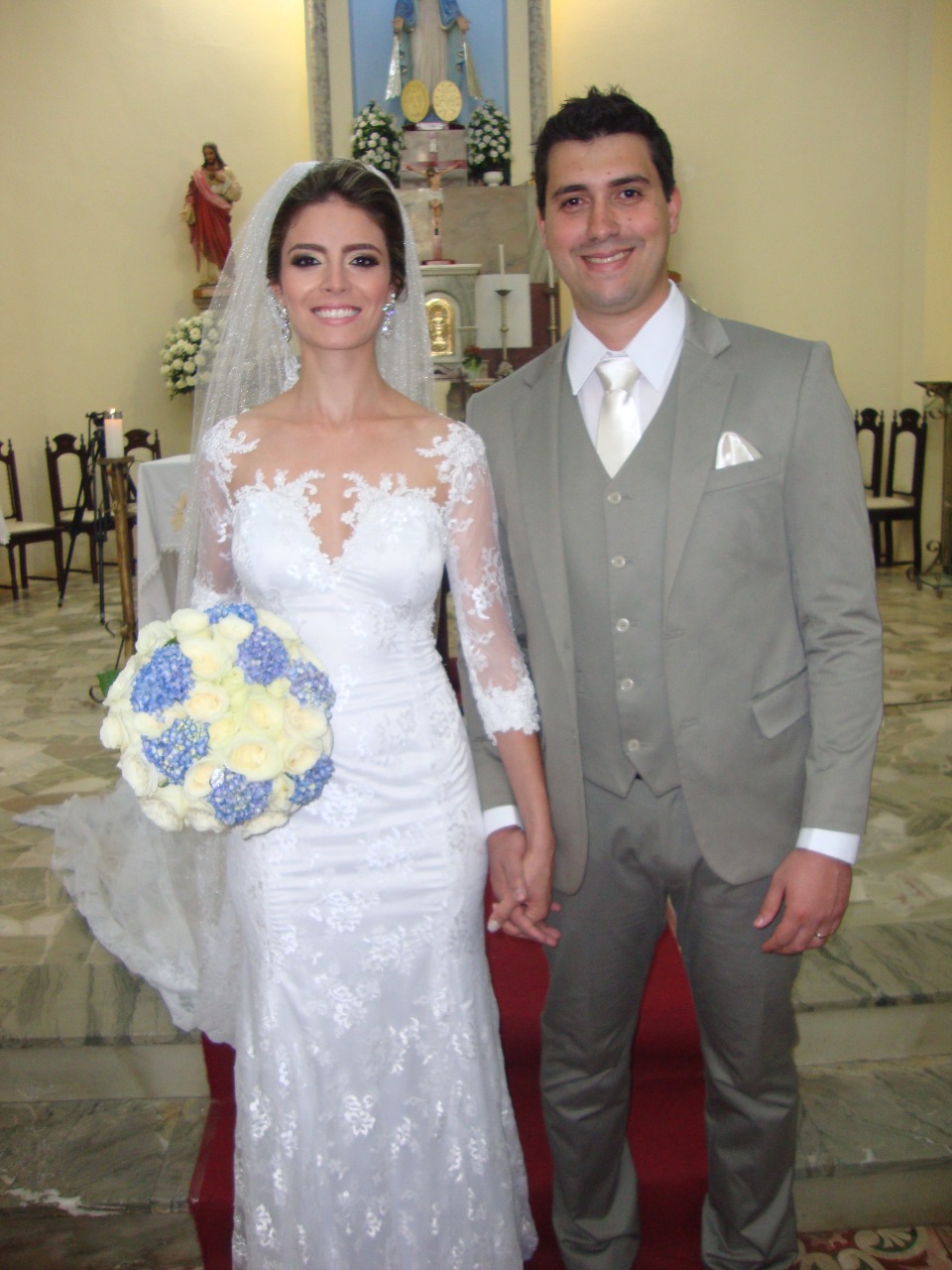Marina Assaid Dermínio quando se casou com o médico Ismael Lombardi.
