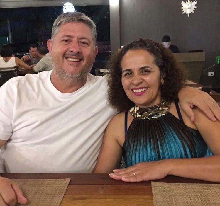 Presidente do Rotary Cub Franca Imperador, Carlos Corrêa e sua mulher Marli Corrêa