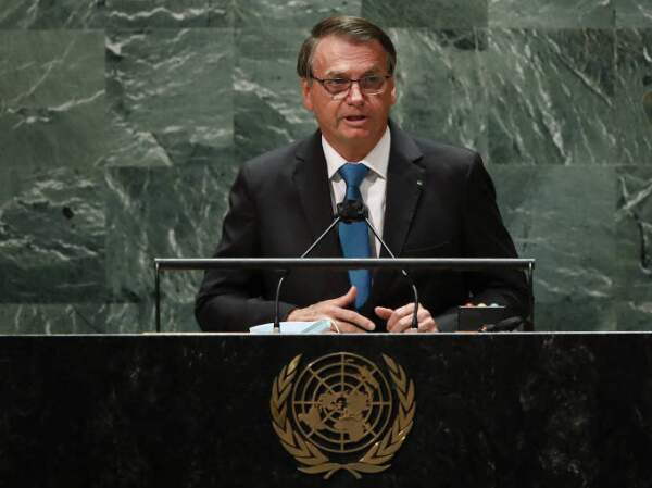 Presidente Jair Bolsonaro, discursando na ONU