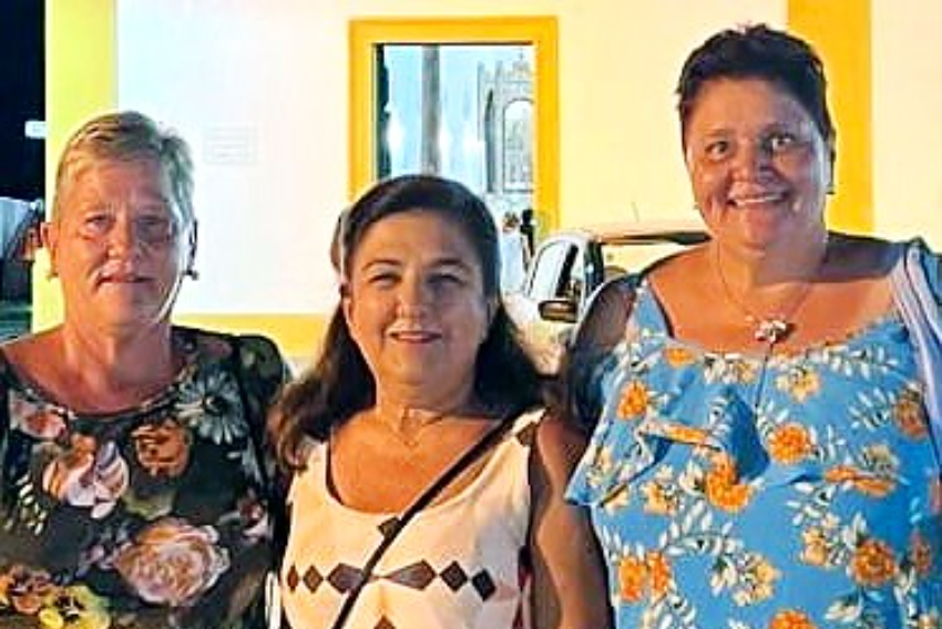 Amigas queridas e inseparáveis: Paula Bereta, Dora Infante Bittar e Marina Bereta, que retornam sábado (19) da Bahia
