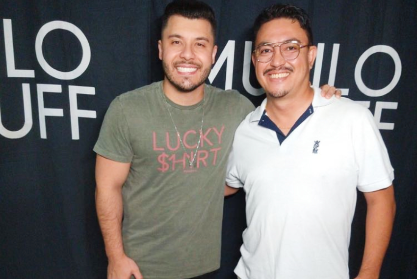 O cantor e compositor Murilo Huff com o francano, advogado, Samuel Meneghetti