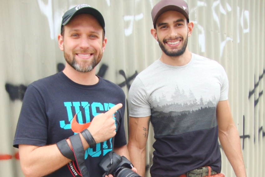 Matheus Schezar e o amigo Leandro Donzelli (modelo destacadíssimo)