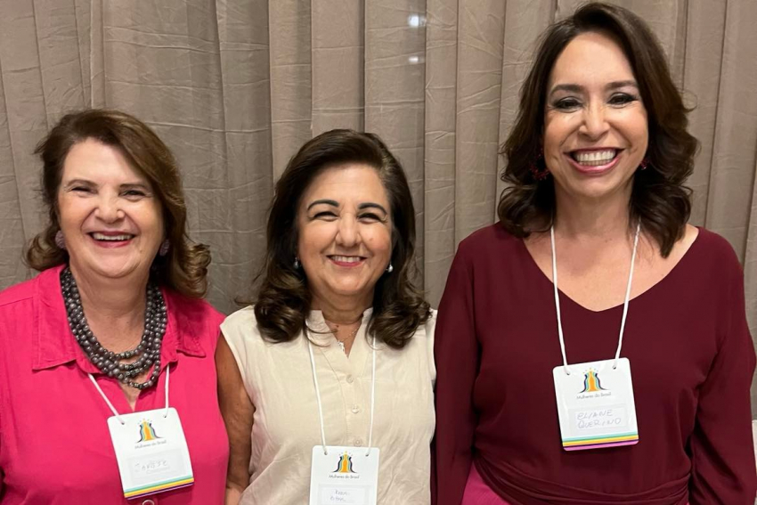 Janisse Mahallem, Dora Infante Bittar e Eliane Sanches Querino, do grupo Mulheres do Brasil (Franca)