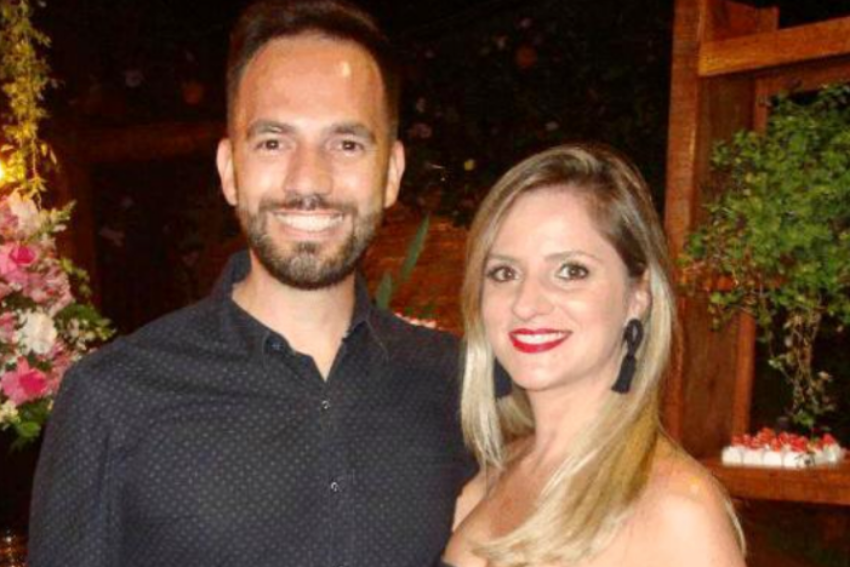 Duda Mendes e esposa Aline.
