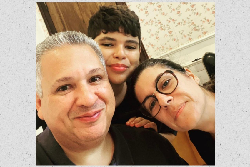 Corrêa Neves Jr (Diretor do GCN/Rádio Difusora) e Milena Franchini. Foto com o filho João