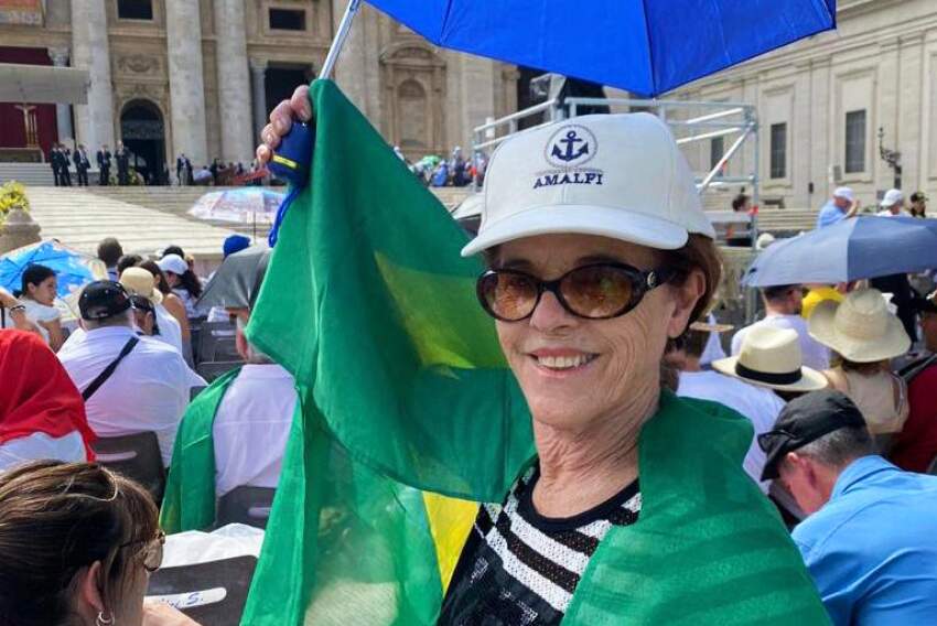 Maria Moscardini esteve no Vaticano assistindo a uma bela missa presidida pelo Papa Francisco. 