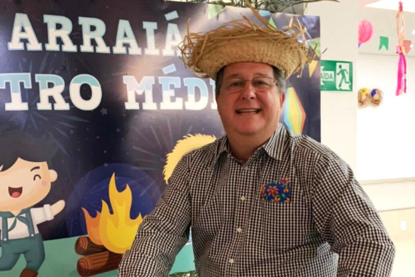 Presidente do Centro Médico de Franca, Renato Tadeu Barufi em ritmo de festa julina