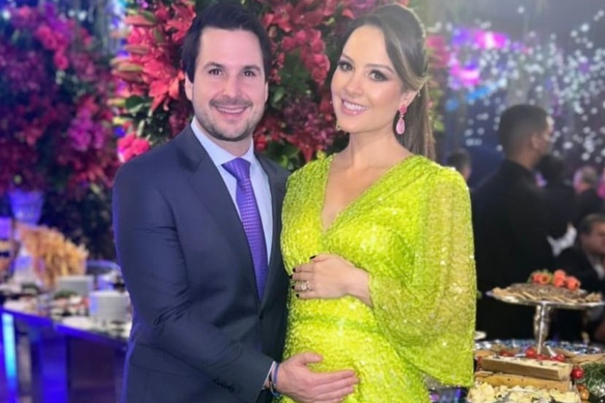 Empresário Murilo Savegnago e a bela Amanda Savegnago estão contando os minutos para a chegada da filhinha Maitê