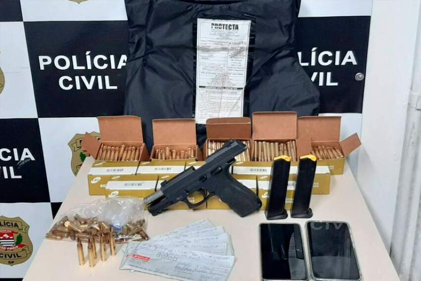 Armas e munições apreendidas pela Polícia Civil