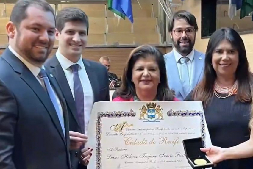 Luiza Helena Trajano recebeu o título de Cidadã de Recife, com muitos elogios do prefeito João Campos