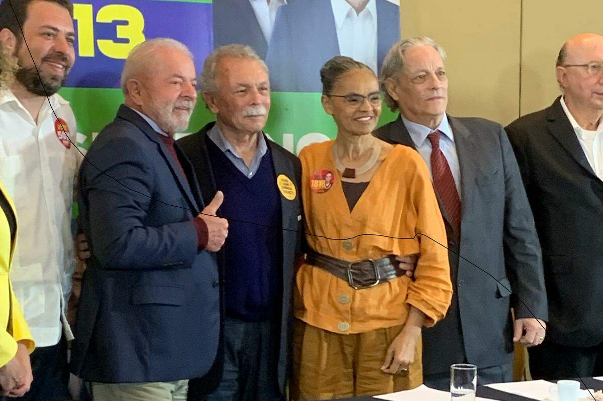 Encontro. Ricardo Galvão ao lado de Lula e de ex-candidatos a presidente do Brasil