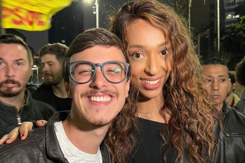 Guilherme Cortez (foto com a trans Erica Hilton), eleito deputado estadual por Franca