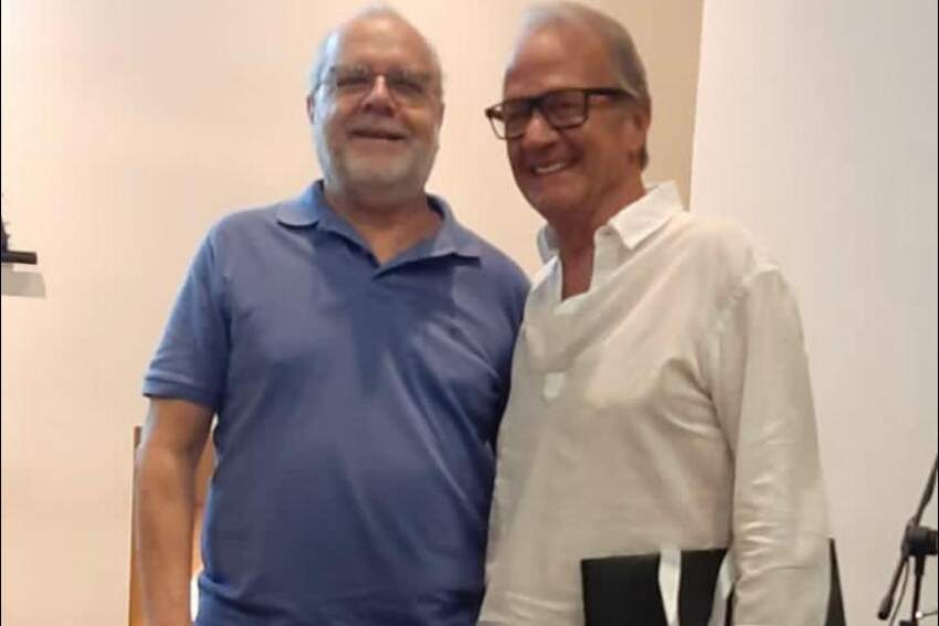 José Gregorutti Neto e Valdes Rodrigues no evento '100 Anos do Rádio no Brasil' 