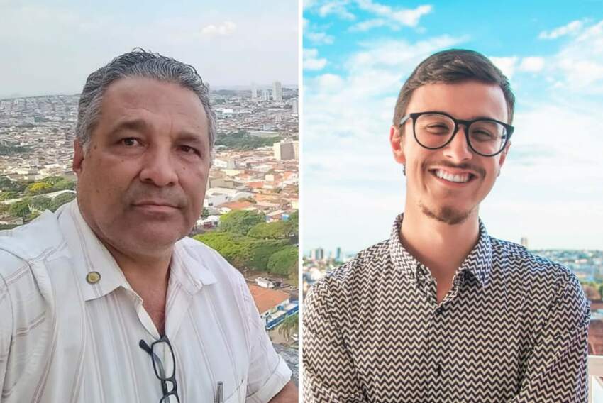O ex-candidato a deputado estadual Mambrini do Proerd e o recém-eleito Guilherme Cortez, respectivamente 