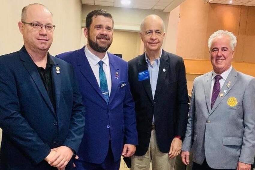 Participação dos rotarianos, Marcelo Reis, Vicente Martins, Marcelo Haick e Adauto de Matos no Seminário de Fundação Rotária Distrito 4540