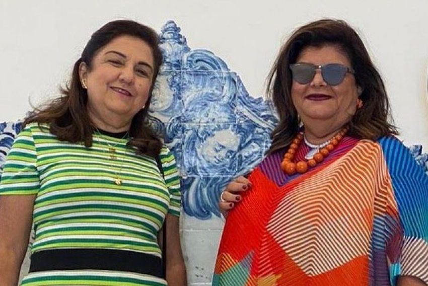 Luiza Helena Trajano, em companhia da prima Dora Infante Bittar, está em Washington, nos Estados Unidos