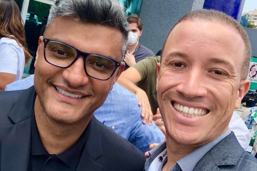 Com o famoso pastor evangélico Thiago Brunet, o engenheiro Ícaro Araújo, do Jaguara Park Condomínio