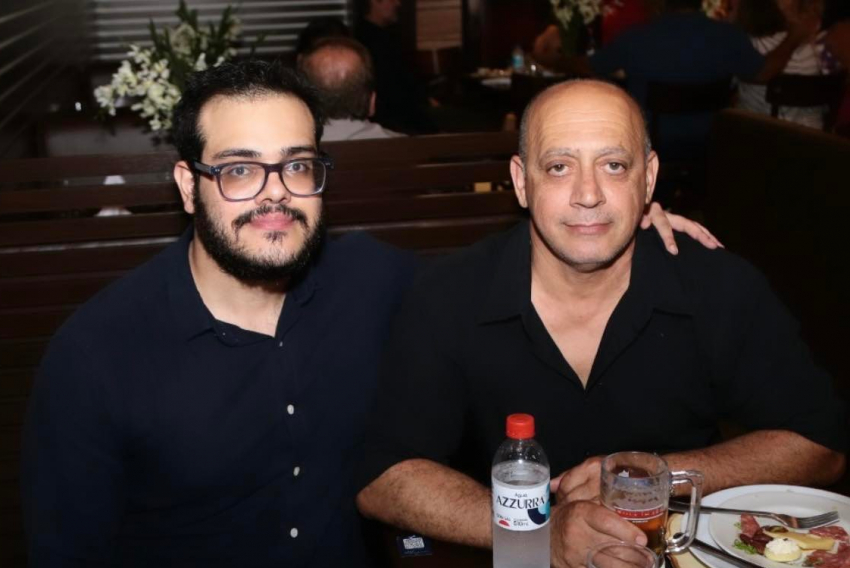 Advogado Fabrício Chahoud com seu tio Marwã Chahoud, do Sabor Árabe
