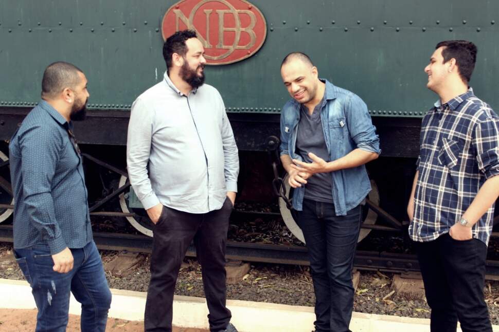 Banda Paulo Maia Quarteto, formada por Rael Silva, Paulo Maia, Fernando Lima e Matheus Maia (crédito: Arquivo pessoal)