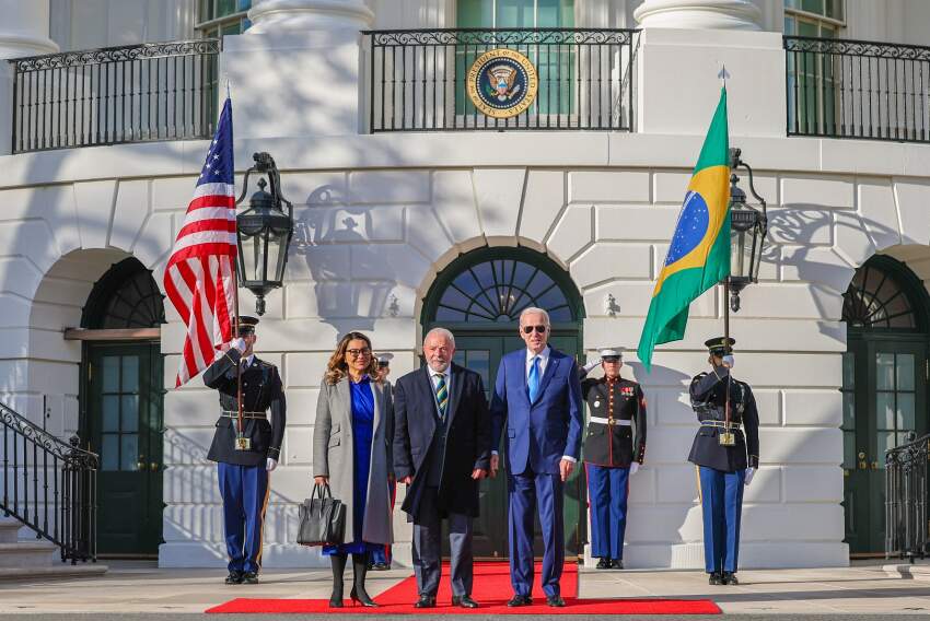Lula e o presidente americano Joe Biden, durante viagem do brasileiro aos EUA