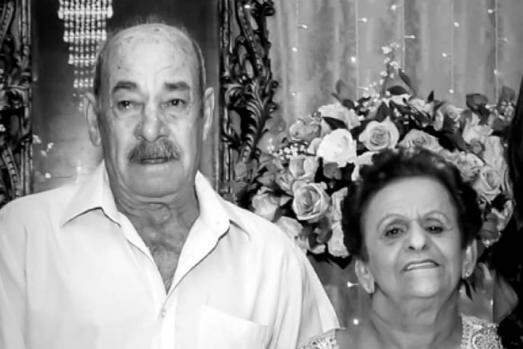 Chico Bigode com a mulher Auta (já falecida); comerciante morreu nessa quarta-feira, 3